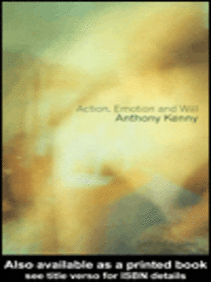 cover image of Action, Emotion and Will